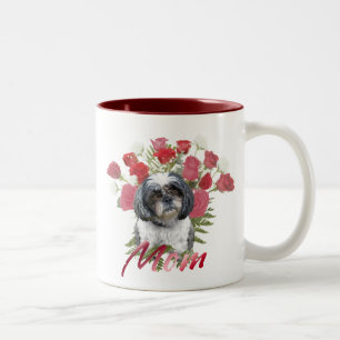 Caneca De Café Em Dois Tons Rosas Shih Tzu