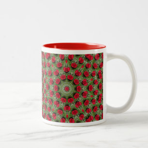 Caneca De Café Em Dois Tons Rosas vermelhas