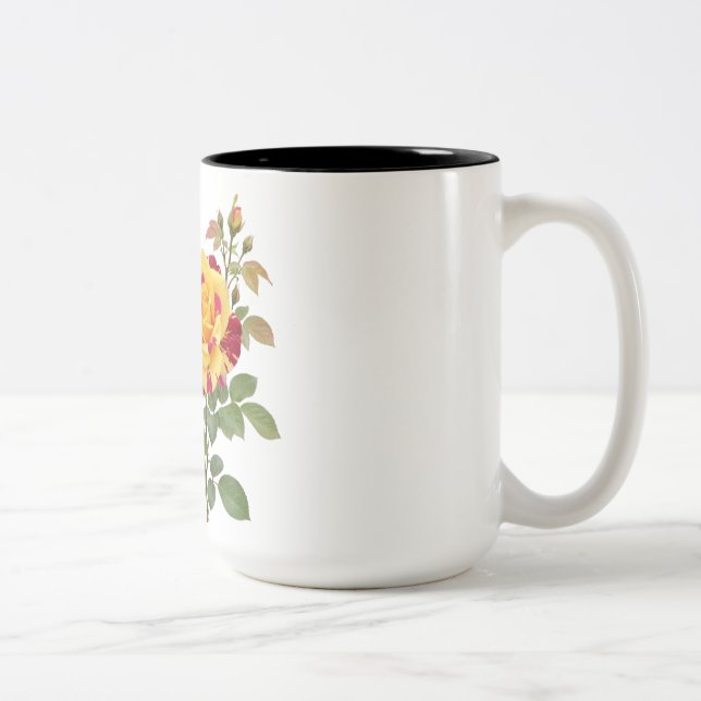 CANECA DE CAFÉ EM DOIS TONS ROSE FLOWER DESIGN (Direita)