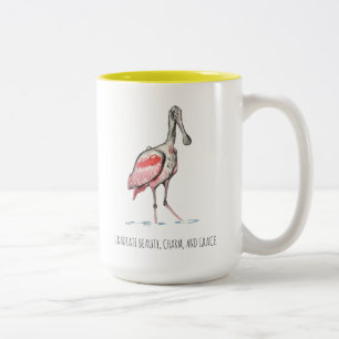 Caneca De Café Em Dois Tons Roseate Spoonbill Afirmou Mug De Café De Dois Ton