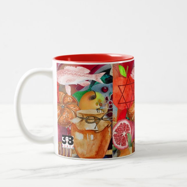 Caneca De Café Em Dois Tons Rosh Hashanah Mug (Esquerda)