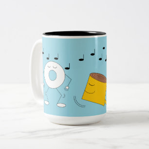 Caneca De Café Em Dois Tons Rosquinha em pó e caneca de café:
