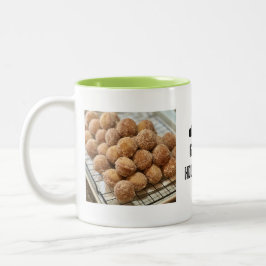 Caneca De Café Em Dois Tons Rosquinha GIve para cima na pilha Comida