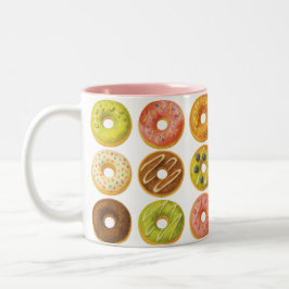 Caneca De Café Em Dois Tons Rosquinha Preocupada, seja feliz!