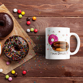 Caneca De Café Em Dois Tons Rosquinhas de cor branca