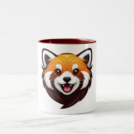 Caneca De Café Em Dois Tons Rosto de Animal Adorável
