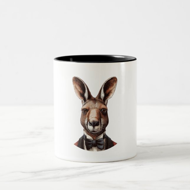 Caneca De Café Em Dois Tons Rosto de Canguru (Centro)