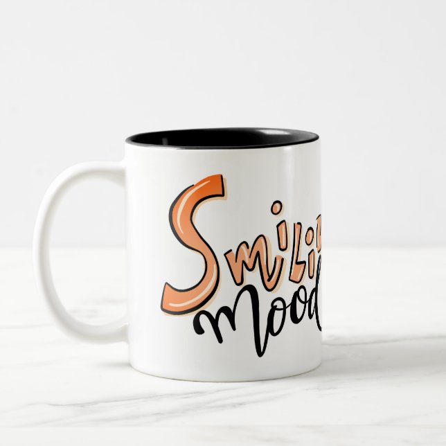 Caneca De Café Em Dois Tons Rosto Engraçado | Escritório de fotos divertidas c (Esquerda)