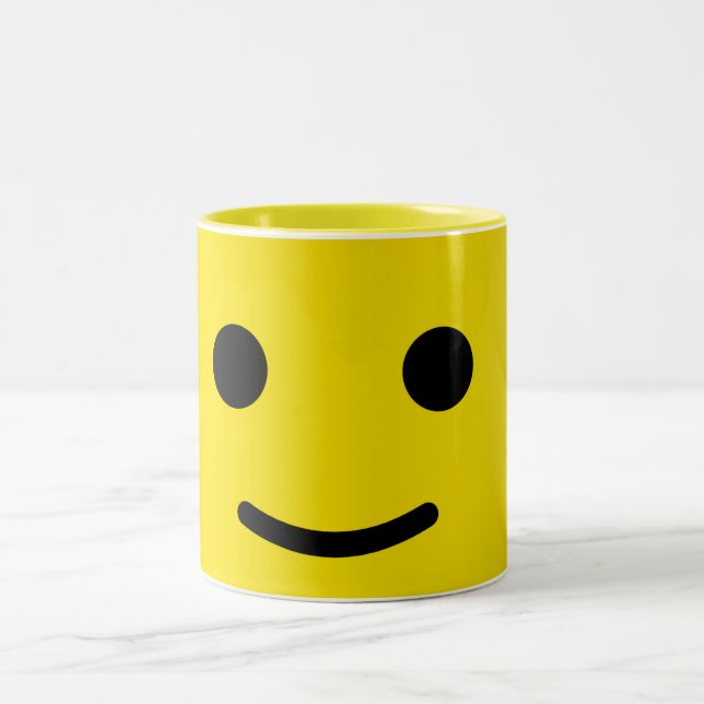 Caneca De Café Em Dois Tons Rosto Feliz Amarelo (Centro)