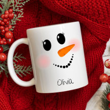 Rosto Feliz de Boneco de Neve Cílios Rosa Personal