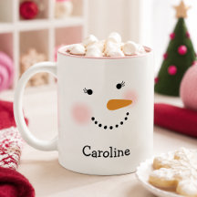 Rosto Feliz de Boneco de Neve Nome Personalizado F