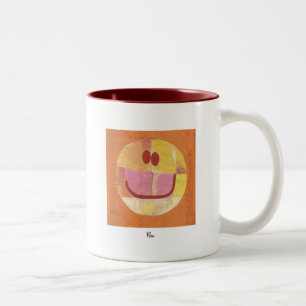 Caneca De Café Em Dois Tons rosto feliz paul klee