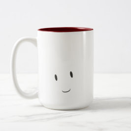 Caneca De Café Em Dois Tons Rosto sorridente