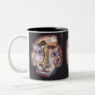 Caneca De Café Em Dois Tons Rostos