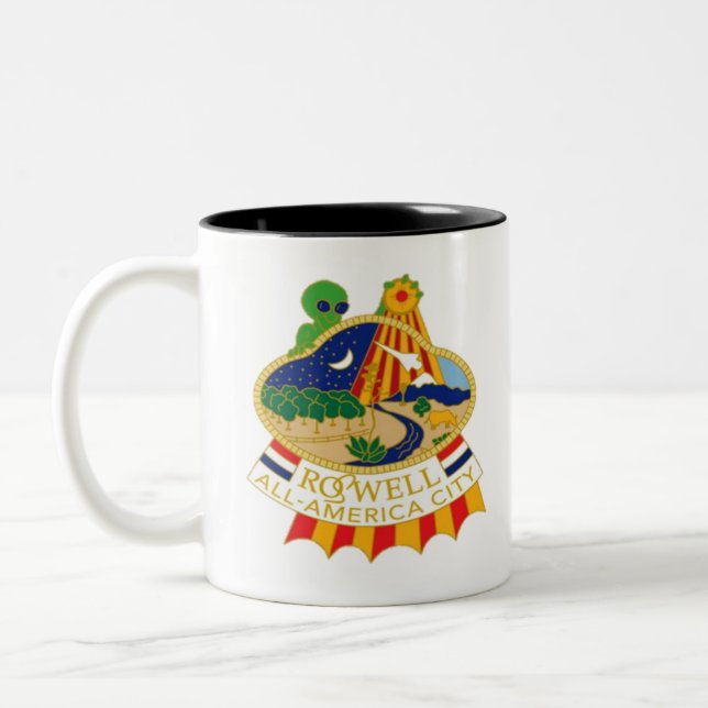 Caneca De Café Em Dois Tons Roswell Novo México (Esquerda)