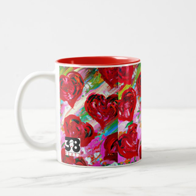 Caneca De Café Em Dois Tons Rosy Hearts (Esquerda)