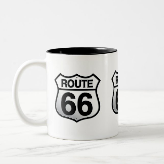 Caneca De Café Em Dois Tons Rota 66 (Esquerda)