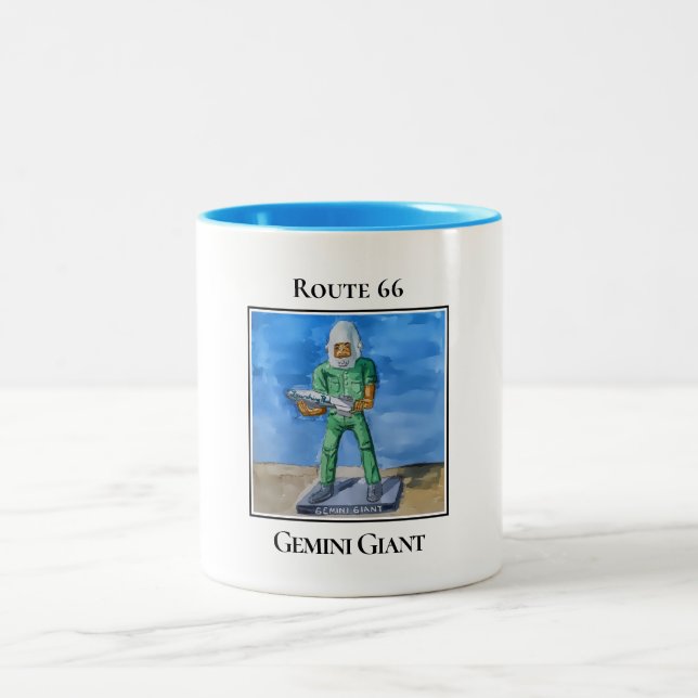 Caneca De Café Em Dois Tons Rota 66 Gemini Giant Wilmington Illinois (Centro)