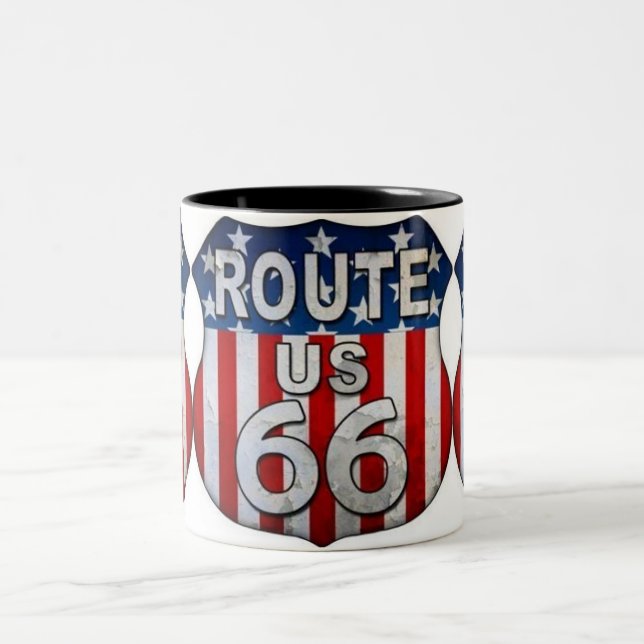 CANECA DE CAFÉ EM DOIS TONS ***ROTA 66 MUG*** HIGHWAY LEGENDÁRIO (Centro)