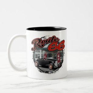Caneca De Café Em Dois Tons Rota 66 Personalizada 1932