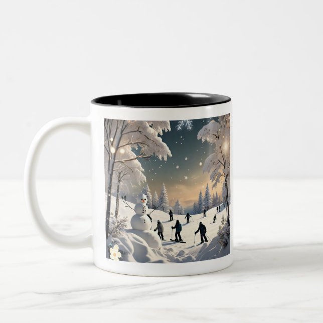 Caneca De Café Em Dois Tons "Rota de Fuga de Neve" (Esquerda)