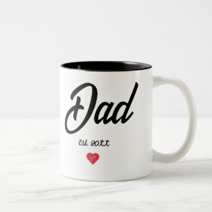 Caneca De Café Em Dois Tons Roteiro Preto Estabelecido Pai Coração