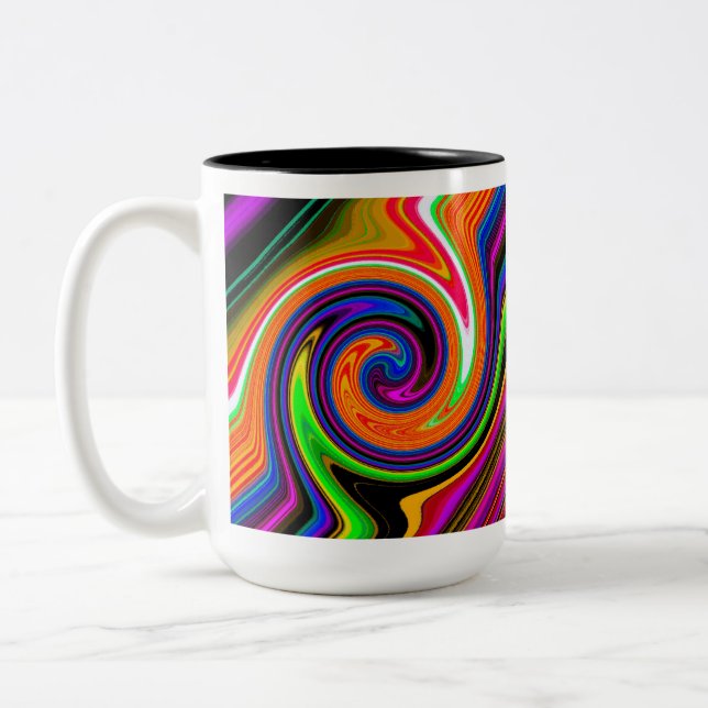 Caneca De Café Em Dois Tons Roteiro Retro Laranja (Esquerda)