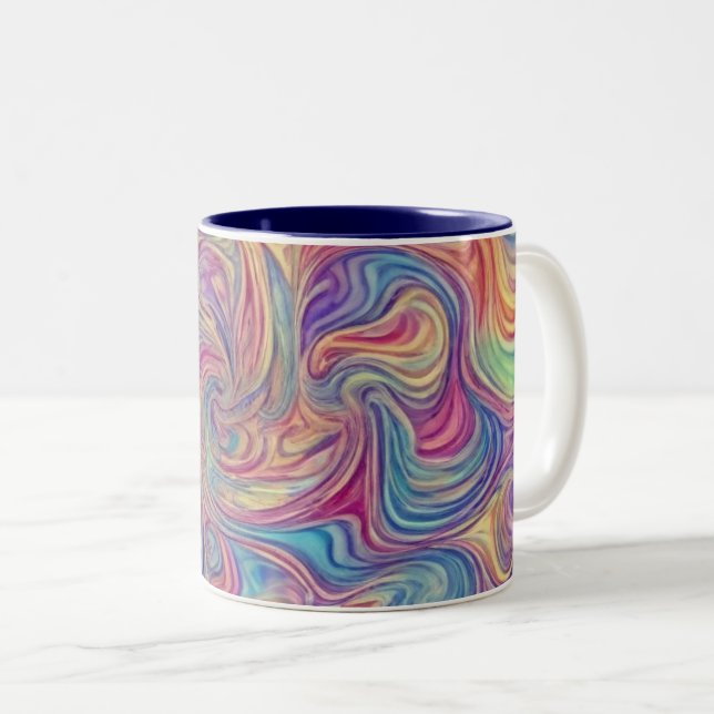 Caneca De Café Em Dois Tons Roteiros de cores (Frente Esquerda)
