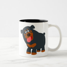 Caneca De Café Em Dois Tons Rottweiler de Cartoons Bons