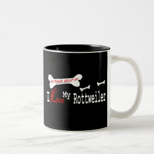 Caneca De Café Em Dois Tons Rottweiler (I Love) Mug