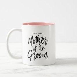 Caneca De Café Em Dois Tons Rótulo de Caneta Moderna para Mãe do Noivo