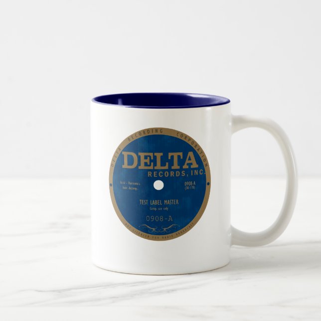 Caneca De Café Em Dois Tons Rótulo de registros delta (Direita)