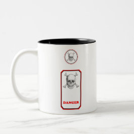Caneca De Café Em Dois Tons Rótulo Venenoso, Tóxico