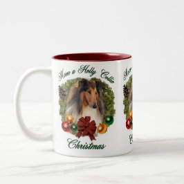 Caneca De Café Em Dois Tons Rough Collie Natal Gifts