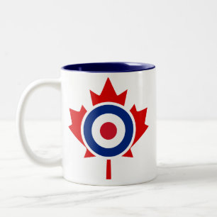 Caneca De Café Em Dois Tons Roundel Alvo de Hóquei em Curling do Mod Canada