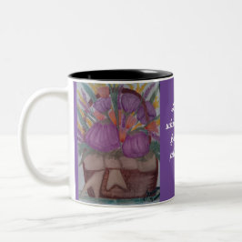 Caneca De Café Em Dois Tons Roxo, Flores Roxas, Helen Keller Poem