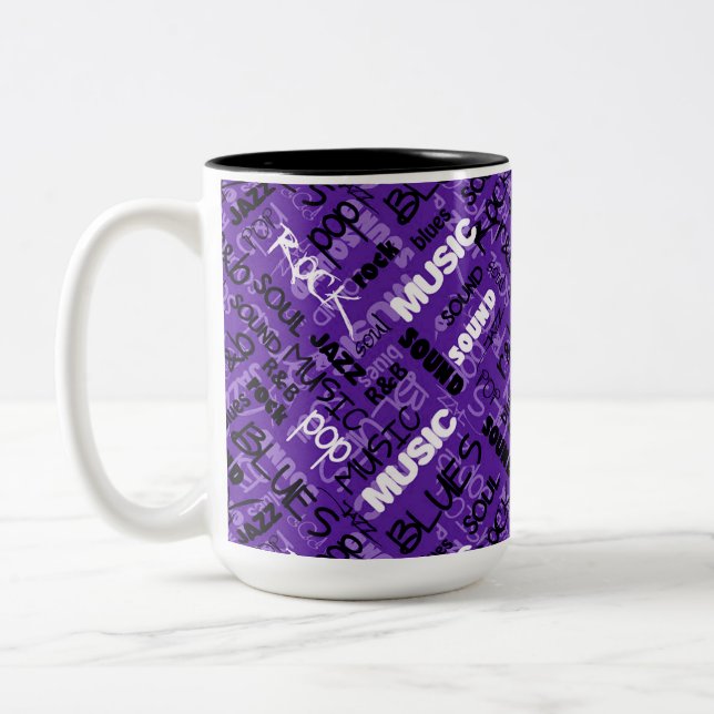 Caneca De Café Em Dois Tons Roxo Rock Pop R & B Music Mug (Esquerda)