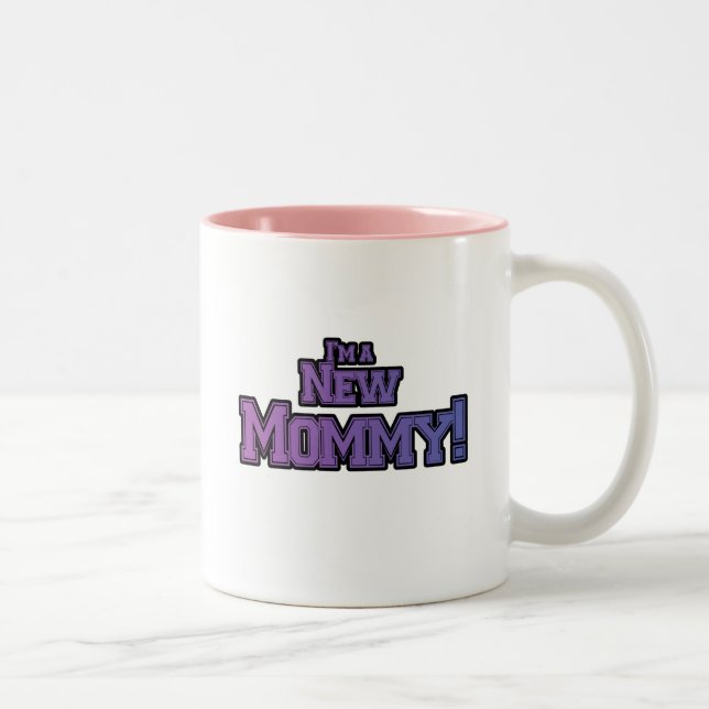 Caneca De Café Em Dois Tons Roxo, sou uma Mamãe nova, Camisetas e presentes (Direita)