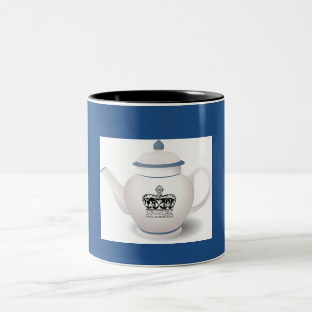 Caneca De Café Em Dois Tons Royal Crown English Teapot Mug (Centro)