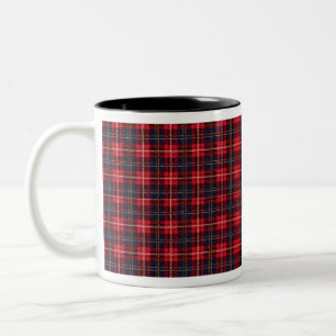 Caneca De Café Em Dois Tons Royal Modern Tartan escocês