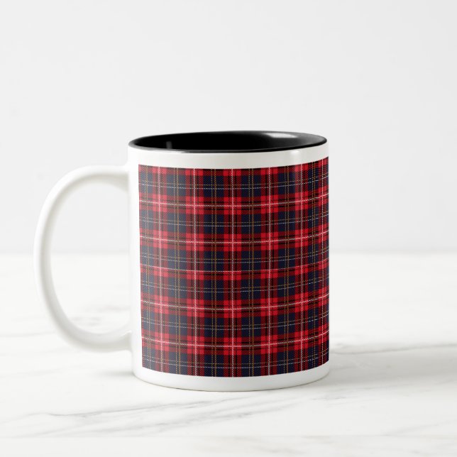 Caneca De Café Em Dois Tons Royal Modern Tartan escocês (Esquerda)