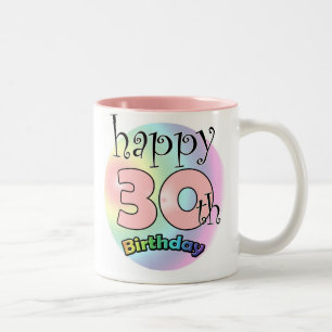 Caneca De Café Em Dois Tons Roze Happy aniversário de 30 anos