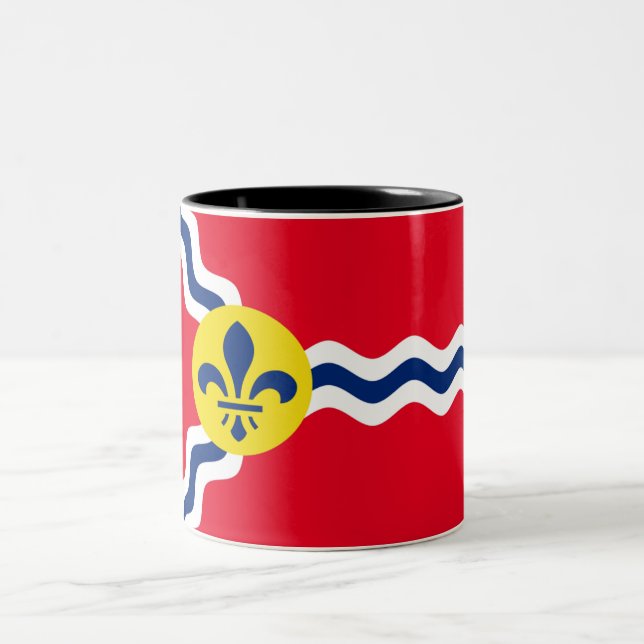 Caneca De Café Em Dois Tons Rua, bandeira da cidade de Louis (Centro)