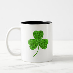 Caneca De Café Em Dois Tons Rua de Shamrock. Dia de Patrick