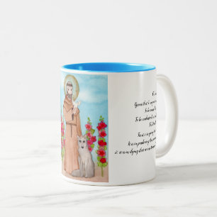 Caneca De Café Em Dois Tons Rua Francis Coyote Santo da Oração Assisi