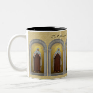 Caneca De Café Em Dois Tons Rua. Mariam de Jesus Crucificado Carmelite Nun