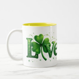 Caneca De Café Em Dois Tons Rua, o dia de Patrick Shamrock Love