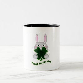 Caneca De Café Em Dois Tons Rua. Patricks Bunny Orgulha ser irlandês Shamrock