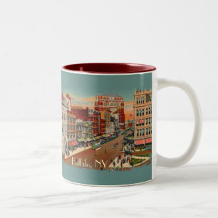 Caneca De Café Em Dois Tons Rua Principal - Buffalo, NY Vintage Coffee Mug