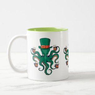Caneca De Café Em Dois Tons Ruas engraçadas. Patricks Octopus